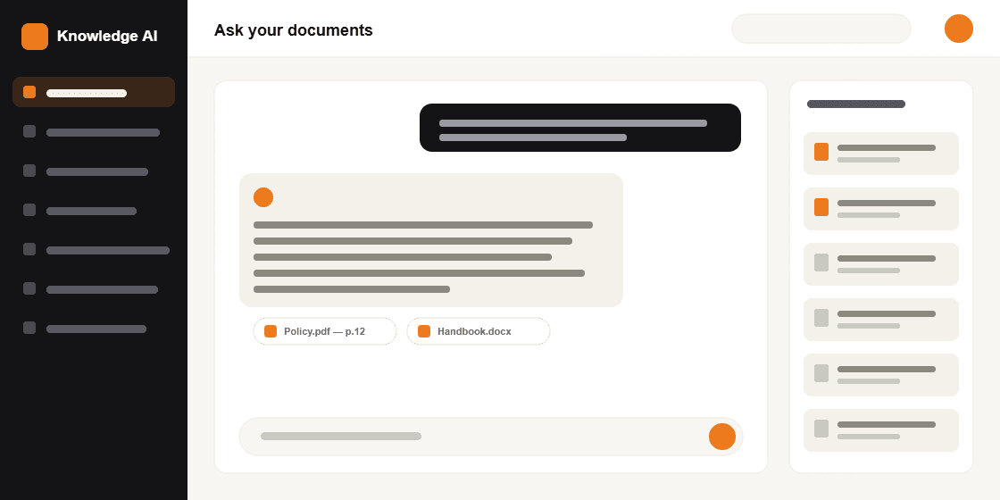 AI Knowledge and RAG Assistant — sample interface